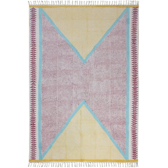 Casavani Indian Handmade Bedroom Floor Area Rug, Red 2x3 feet