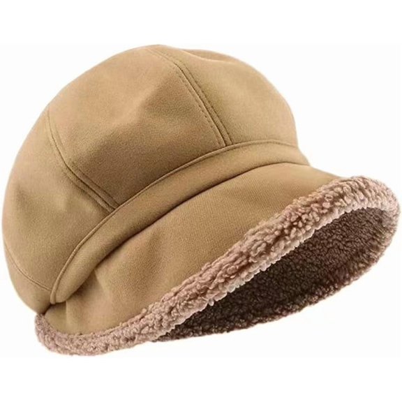 Zhengup Winter Warm Bucket Hat for Women Thick Fleece Lining Fisherman Cap Casual Outdoor Skull Visor Cap Newsboy Cap
