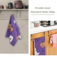 thumbnail image 3 of Yayeee Hand Towels for Bathroom Set of 2 Quick Dry Super Absorbent Soft Hand Shower Towels, 28" x 14", Halloween Purple Ghosts, 3 of 8