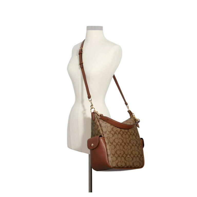 tas shoulder-bag Coach C1523 Signature Pennie Shoulder Bag Khaki Redwood