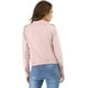 thumbnail image 5 of Chaqueta corta de motociclista con cuello alto Piel sintética asimétrica con cremallera frontal para mujer Rosa XL, 5 of 6