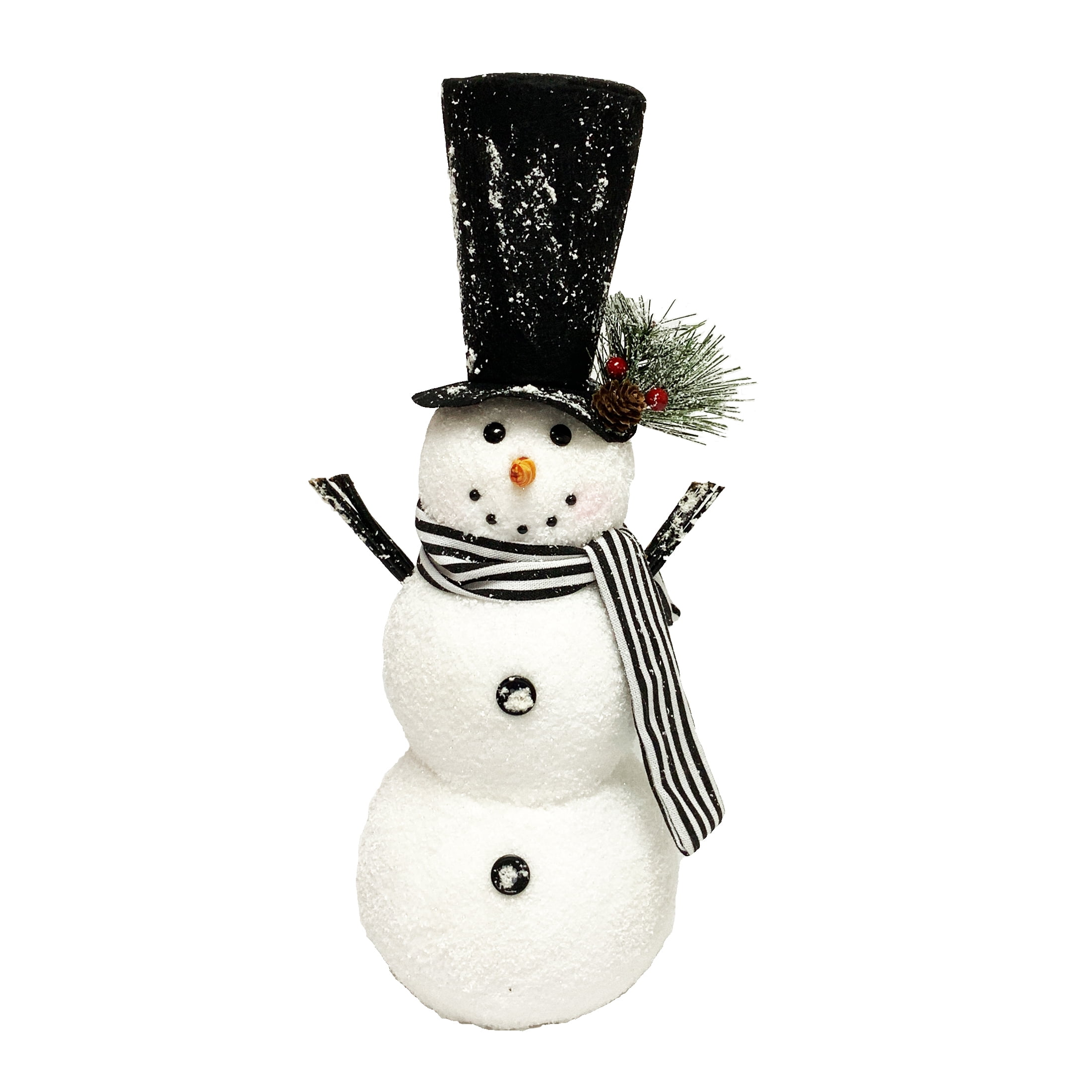 Holiday Time Black & White Snowman Table Decor, 17"