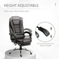 High Back Leather Office Desk Chair, Executive Reclining & Swivel, 264 lb. Capacity, Dark