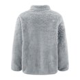 thumbnail image 2 of Miutii Kids Girls Fleece Long Sleeve Jacket Zipper Closure Solid Color Outerwear Winter Warm Casual Grey 110, 2 of 8