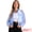 Light Blue, variant on Unique Bargains Women's Zip Up Long Sleeve See Through Sheer Bomber Jackets XL Black
