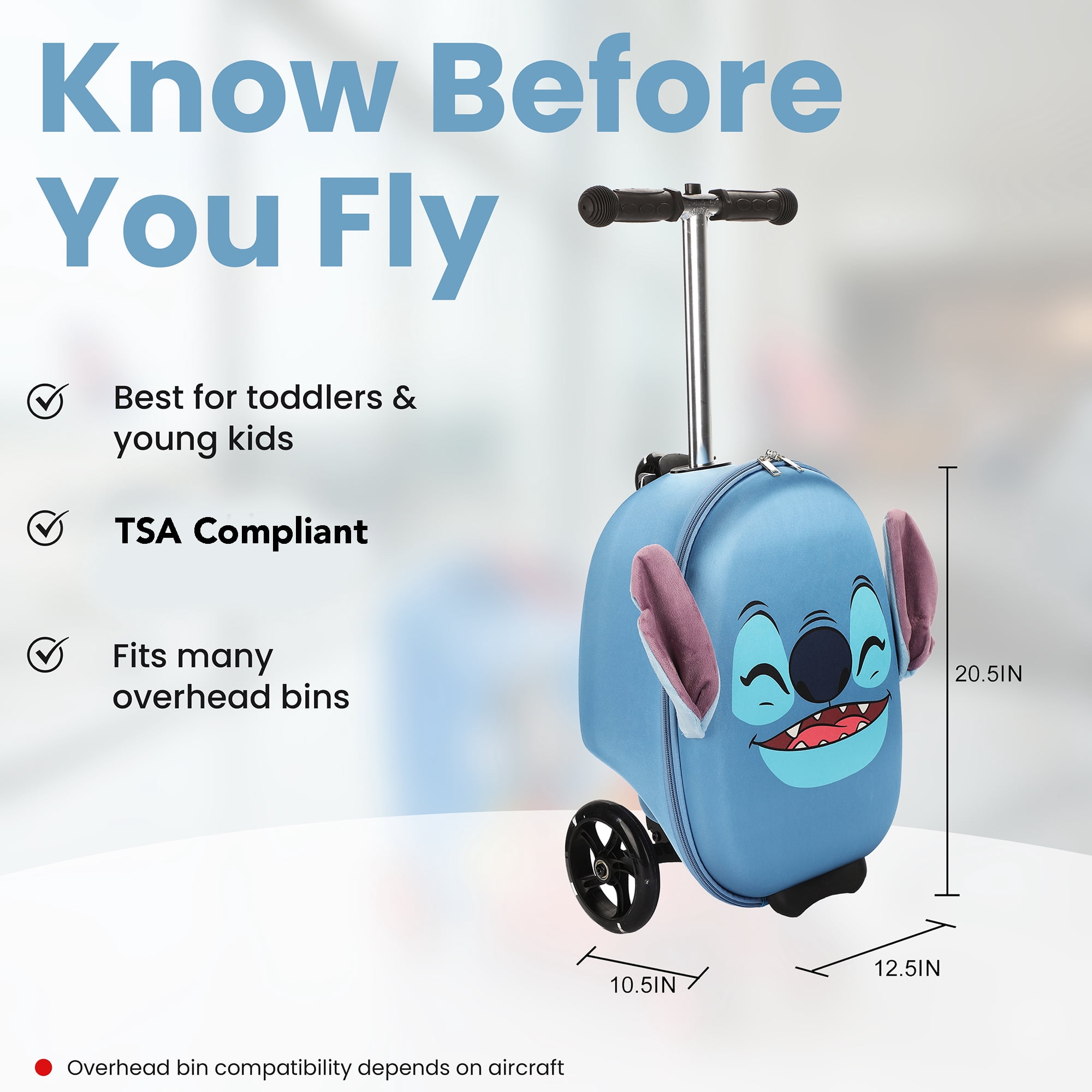 Lilo & Stitch Stitch Face 20.5" Ride Luggage & Scooter Combo
