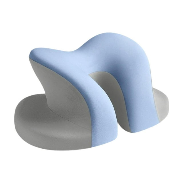 Almohada para siesta de escritorio Reposacabezas Cojín ligero Soporte para el cuello Memoria ergonómica Azul