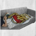 thumbnail image 6 of Heraldry Soft Flannel Fleece Blanket, Medieval British Crown with Middle Age Inspired Stones and Forms Art Print, Cozy Plush for Indoor and Outdoor Use, 60" x 80", Ruby Earth Yellow, by Ambesonne, 6 of 6