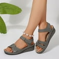 thumbnail image 5 of Womans Sandals Wedge Thick Heel Arch Support Open Toe Ankle Straps Peep Toe Shoes Comfortable Walking Beach Sandals for Women Dressy Summer 8.5, 5 of 9