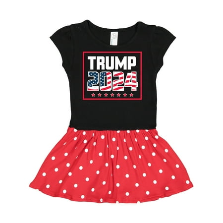 

Inktastic Trump 2024 Election Flag Gift Toddler Girl Dress