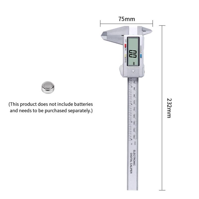 Micrómetro de calibre Vernier de fibra de carbono electrónico digital LCD de 150 mm Sywqhk Para estrenar