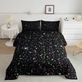 thumbnail image 2 of Feelyou Kids Psychedelic Galaxy Full Size Comforter Sets, Dreamy Starry Sky Bedding Comforter Set, Glitter Stars Print Reversible Bedding Sets, Breathable Home Decor, 3-Piece, 2 of 8