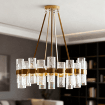 Industrial Style Recycled Tube Glass Chandelier , Dinning Room Chandelier , Living Room Chandlier