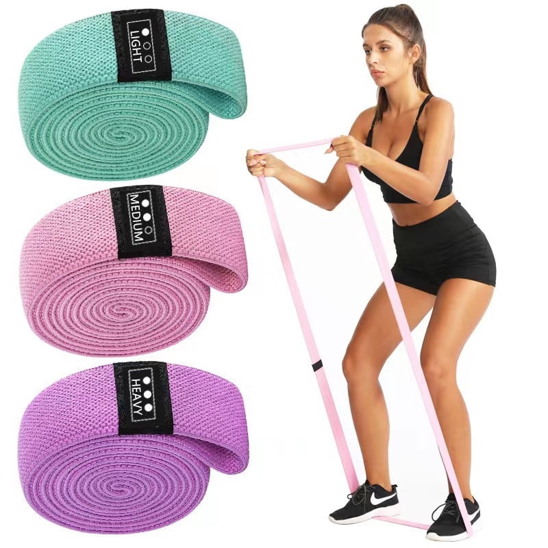 3pcs Fabric Resistance Bands Set Non Slip Stretch Bands for Glutes Legs Workout Home Gym Exercise Training