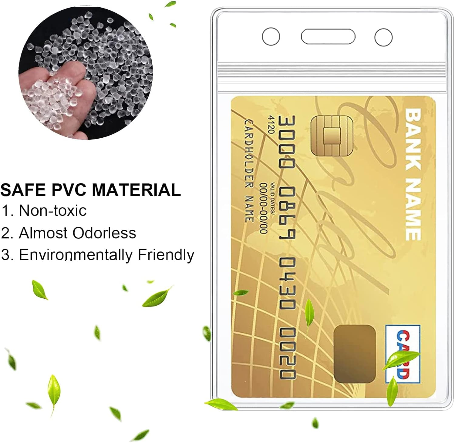 MIFFLIN Lot De 10 Porte-badges D'identification En Plastique étanche ( Transparent, 60 X 90 Mm), Porte-cartes Verticaux à Suspendre Avec Fermeture éclair, Supports Refermables En Vrac