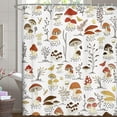 thumbnail image 4 of Cartoon Mushrooms and Butterflies Shower Curtain for Bathroom, Colorful Wild Plants and Fungus Shower Curtain Set, Cute Natural Plants Abstract Art Fabric Modern Kids Bath Curtain 12PCS Hooks, 4 of 4