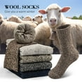 thumbnail image 5 of 5 Pairs Wool Socks Mens,Thick Warm Winter Socks,Soft Wool Hiking Socks,Casual Crew Socks for Men (US Size 7-13), 5 of 8