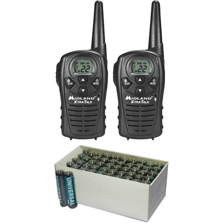 - Midland LXT118 18-Mile GMRS Radio Pair Pack and UPG D5323/D5923 Super-Heavy-Duty Battery Value Box (AAA; 50-Pack)