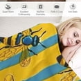 thumbnail image 3 of Fenyluxe Honeycomb Cute Bee Yellow Throw Blanket Flannel Luxury Warm Soft Cozy Blanket for Couch, Car, Bed Sofa Dorm Water Beds Gift Medium  40x50in, 3 of 6