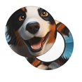 thumbnail image 2 of Balery Playful Smile Cute Dog Fundas de asiento para taburete de bar redondo de tela de terciopelo ajustables que protegen de arañazos y manchas para sillas de 14 a 17 pulgadas.-12 inch, 2 of 7