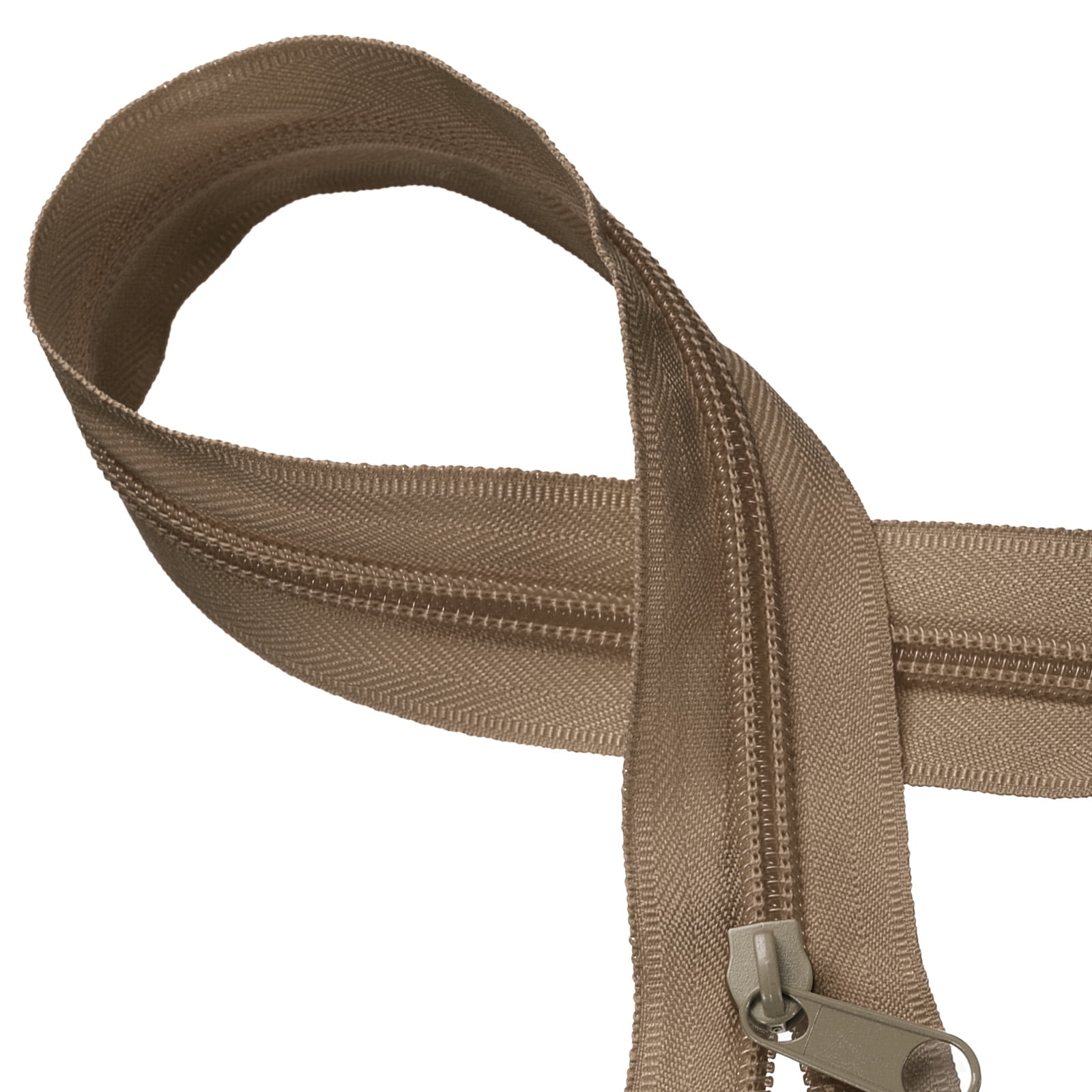 Unique Bargains Nylon Coil Bulk Coil Zipper by the Yard with Sliders Ruler Khaki 10yd