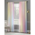 thumbnail image 5 of Pink Purple Semi Sheer Curtains 108 Inch Length 2 Panels Set, Modern Colorful Ombre Abstract Tie Dye Art Sheer Kitchen Curtain Privacy Voile Window Curtain for Living Room Bedroom Rod Pocket Drapes, 5 of 7