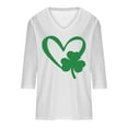 thumbnail image 5 of ZyeKqe St. Patrick's Day Shirt Women 3/4 Sleeves Blouses Cute Graphic Print Shirts Tees Crewneck Pullover Tops, 5 of 6
