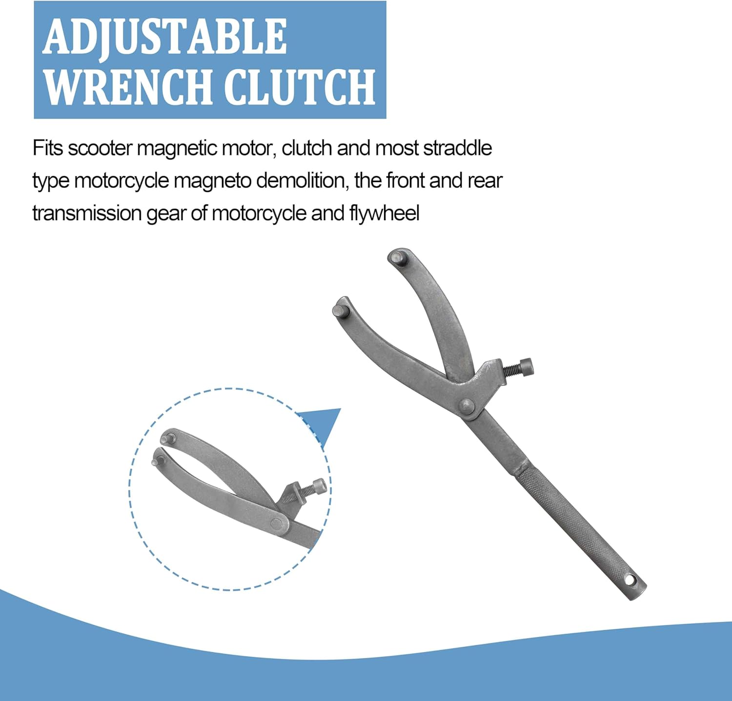 MKEUDQ-Adjustable Wrench Clutch Adjustable Wrench Holder, Suitable for Different Flywheel Distances and Sizes(1Pack)
