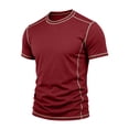 thumbnail image 5 of hotojiny Mens Shirts Casual Lightweight Slim Fit Summer T-Shirt Comfortable Short Sleeve Side Striped Top Everyday Wear, 5 of 7