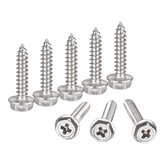 Unique Bargains Rondelle Hexagonale Phillips en Acier Inoxydable 304 M4 x 20 mm à Vis Autotaraudeuses, Lot de 50