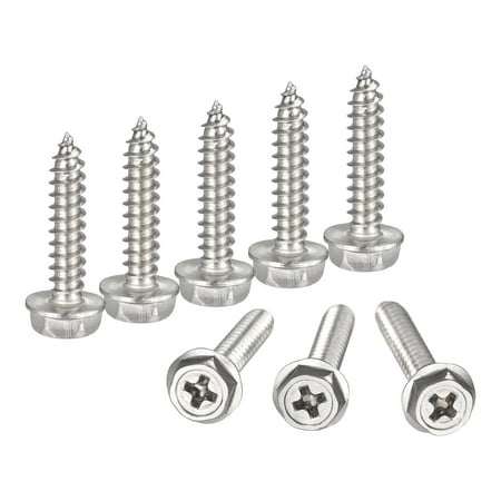 

Phillips Hex Washer Self Tapping Screws M4 x 20mm 304 Stainless Steel Hex Flange Sheet Metal Screw 60pack