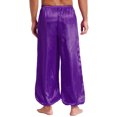 thumbnail image 4 of Trajes de Cosplay árabe de Halloween para hombre, bombachos con adornos dorados y cintura elástica, pantalones sueltos, disfraz de danza del vientre, pantalones de satén Príncipe, 4 of 5