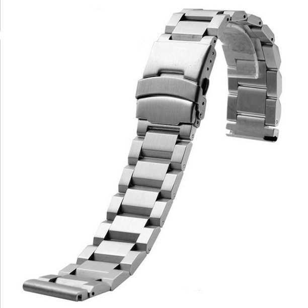 Correa De Reloj Trapezoide De Acero Inoxidable De Repuesto Para 18 Mm 20 22 24 De Metal Sólido