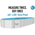 thumbnail image 2 of SmartLine 15' x 25' Oval Diamond Cube Liner for Esther Williams/Johnny Weissmuller Pools, 52" H, 25 Gauge, 2 of 5