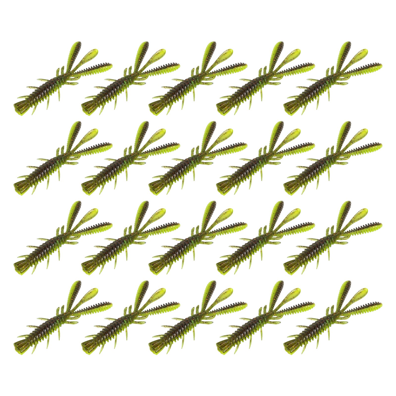 20PCS Fishing Crawfishes Lure Soft Shrimp Baits Lure Artificial Lure Swimbait Soft Plastic Lures for Freshwaters Saltwater
