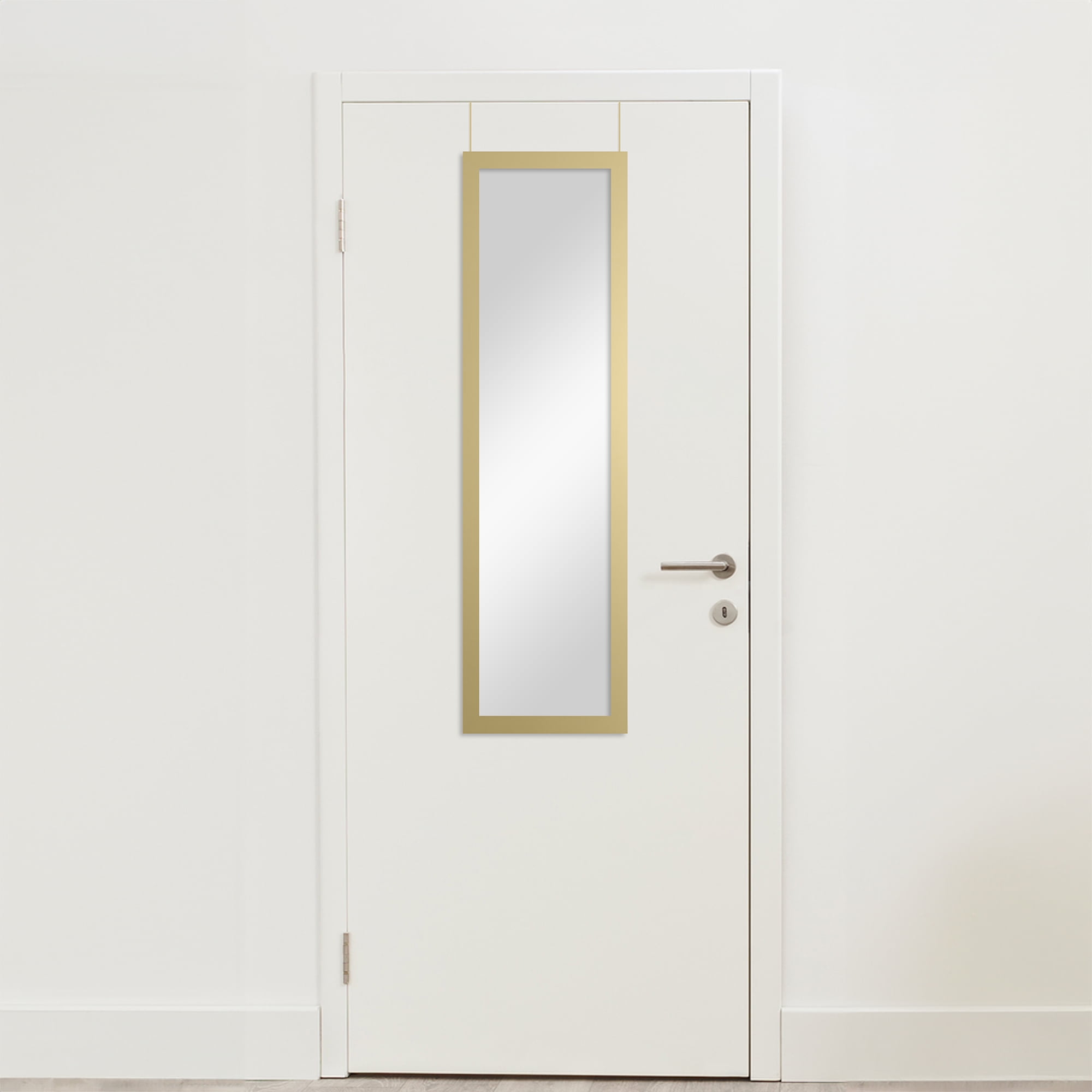 Mainstays Over-the-Door Rectangular Mirror, Gold, 14.25 in x 50.45 in