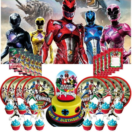 Power Ranger Invitation Cards Invite Party Supplies Decor Decorations Banner Plates Background Fans Backdrop