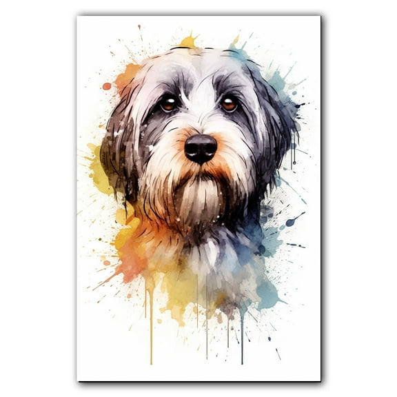 Tibetan Terrier Dog Cat Portrait Watercolor Painting Custom Canvas/Framed Canvas Prints - Wall Art for Home Decoration, Memorial Gift for Pet Lovers Dog Moms, home decor living room