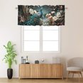 thumbnail image 2 of Peacock Curtain Valances for Kitchen Windows Retro Animal Green Garden Scenery Asian Art Privacy Decorative Rod Pocket Short Window Valance Curtains 54 by 18 in, 1 Panel, 2 of 6