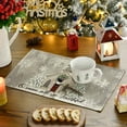 thumbnail image 3 of mubwai Church Xmas Trees Snowflakes Merry Christmas Placemats Set of 4, 12x18 Inch Winter Table Mats for Party Kitchen Dining Decoration, 3 of 6