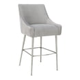 thumbnail image 1 of TOV Furniture Beatrix 30.7" Velvet Bar Stool in Pleated Light Gray, 1 of 5