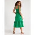 thumbnail image 3 of Free Assembly Women’s Cotton Tiered Midi Dress with Pockets, Sizes XS-XXL, 3 of 5