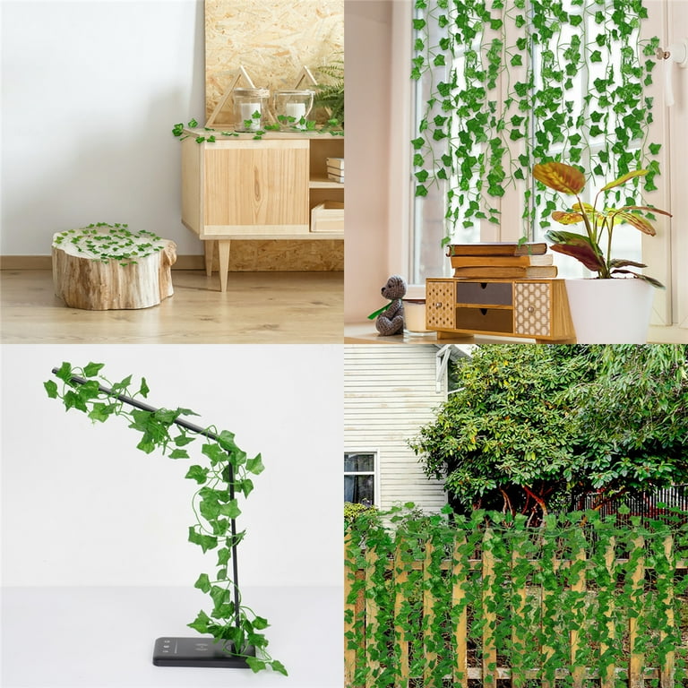 YAHUAA 12 Pack Room Decor Fake Plants Leaves Artificial Ivy Garland Greenery Hanging Aesthetic Living Room Wall Decor, Fake Vines Pants
