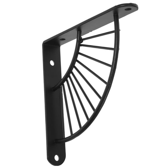 UPOUART Heavy Duty Wall Mounted Shelf Brackets Black Metal, Strong Support for Home Storage and Organization, 1 Set