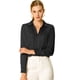 thumbnail image 1 of Camisa de trabajo de manga larga con blusa elegante con cuello en V de oficina para mujer Negro M INSPIRE CHIC Camisa, 1 of 6