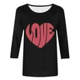 thumbnail image 4 of Gamivast Valentine Shirt for Women Cute Love Heart 3/4 Sleeve Casual Tee Tops Casual Loose Crew Neck Trendy Thsirts Holiday Tunic Pullover Spring Outfit, 4 of 6