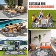 thumbnail image 4 of Black Grey Outdoor Rug for Patio/Deck/Porch, Non-Slip Large Area Rug 3 x 5 Ft, Boho Vintage Print Distressed Brick Patterns Indoor Outdoor Rugs Washable Area Rugs, Camping Rug Carpet Runner, 4 of 8