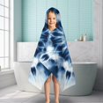 thumbnail image 6 of Blue Tie Dye Mandala Pattern Hooded Bath Towel，50"x30" for Ages 3 To 12 Kids, Quick Dry Lightweight Soft Microfiber Hood Beach Towel Cover Up for Kids, 6 of 7