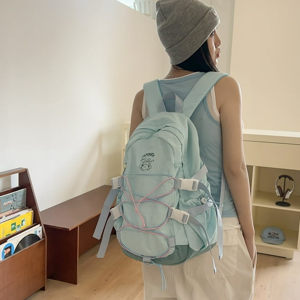 Mochila de nailon Mochila de moda estetica Mochila para estudiantes Kawaii Mochila de viaje Bodega Aurrera en linea