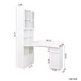 thumbnail image 3 of L Shaped Computer Desk, L Shape Table with Drawers Bookshelf, Gaming Desk Corner Desk Home Office Desk Table for Work Study Writing Gaming, White, 3 of 7
